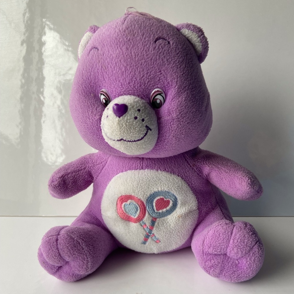 Care Bear 2002 vintage lavender plush 9”